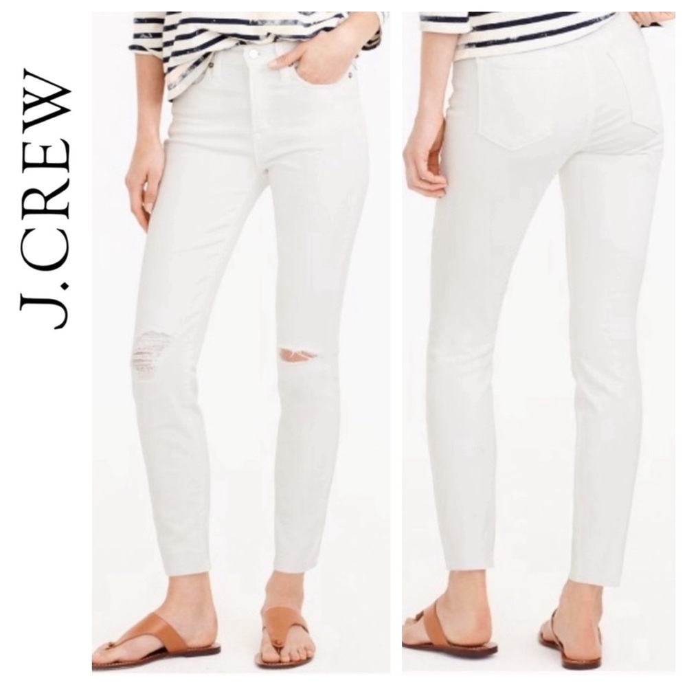 J.Crew Lookout High Rise Skinny Crop Jeans White 26